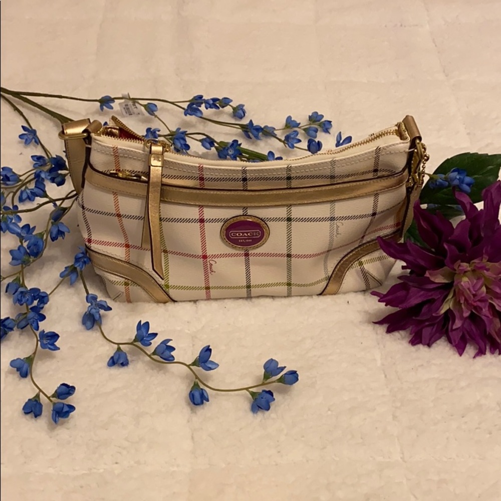 Coach White Leather Shoulder Bag